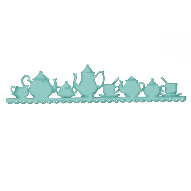 

Tea Time Border Metal Cutting Dies Stencils For Scrapbooking DIY Album Cards Decoration Embossing Folder Die Cutter Template