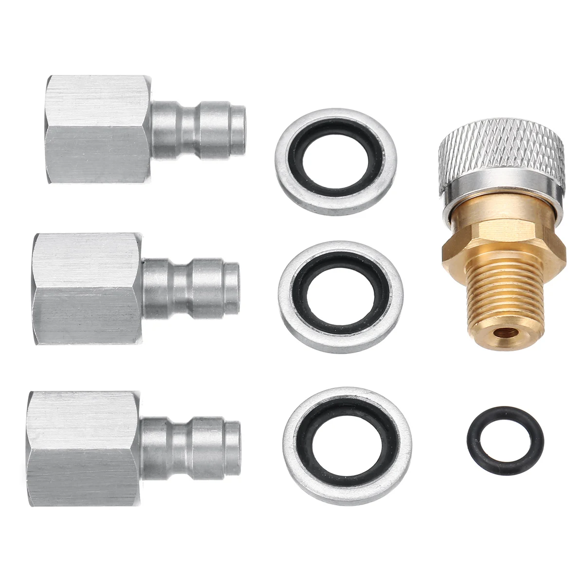 

Air Rifle Filling Quick Release Coupler 1/8 BSPP Stainless PCP + 3 QR Plugs Pneumatic Parts Connector Quick Release Coupler