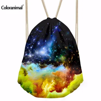 

INSTANTARTS Women Men Sports Bags Galaxy Gym Drawstring Backpack Unisex Small Gymsack Outdoor Athletic Swim Fitness Canvas Bag