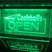 I014-открытый Коктейли Винный бар Пивной клуб светодиодный световой знак
