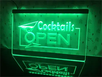 

I014- OPEN Cocktails Wine Bar Pub Club led Light Sign