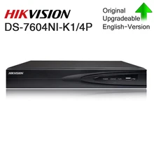 Hikvision 4CH Nvr DS-7604NI-K1/4 P сетевой Vedio рекордер 4 PoE порта рекордер сигнала камер скрытого наблюдения 4 канала Встроенный Plug Play
