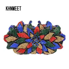 Многоцветный Алмазный Кристалл Люкс Клатчи вечерняя сумочка; BS010 Свадебные вечерние банкетные женские свадебные Стразы Bling клатч 172