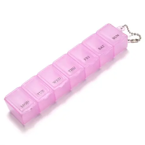 

7 Day Weekly Pill Box Medicine Vitamin Storage kit 1pcs - Pink