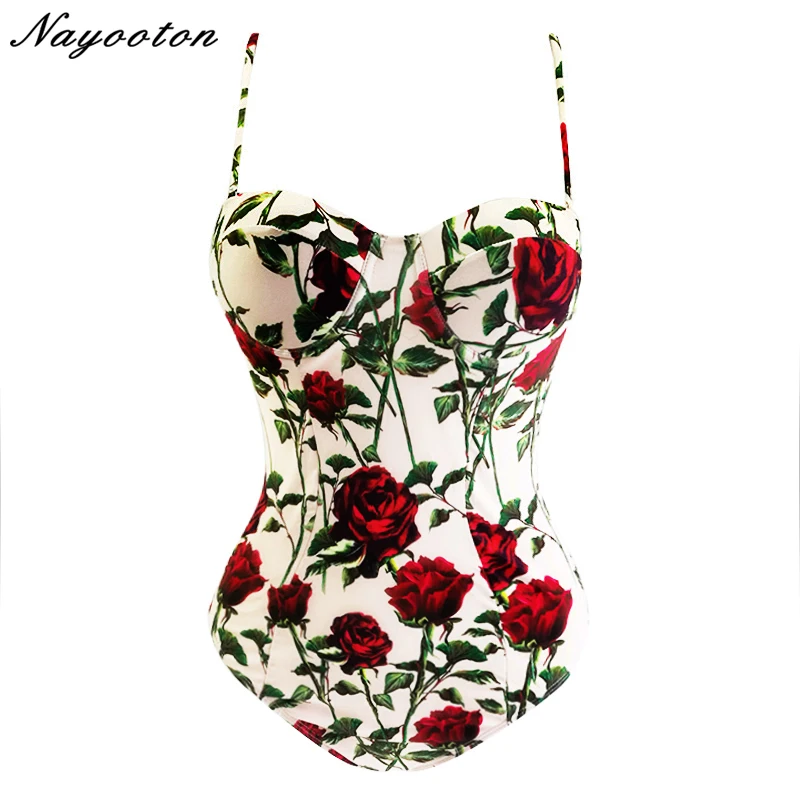 

floral print sexy maillot de bain femme 2019 one piece swimsuit push up swimwear high waist monokini biquini bathing suit women