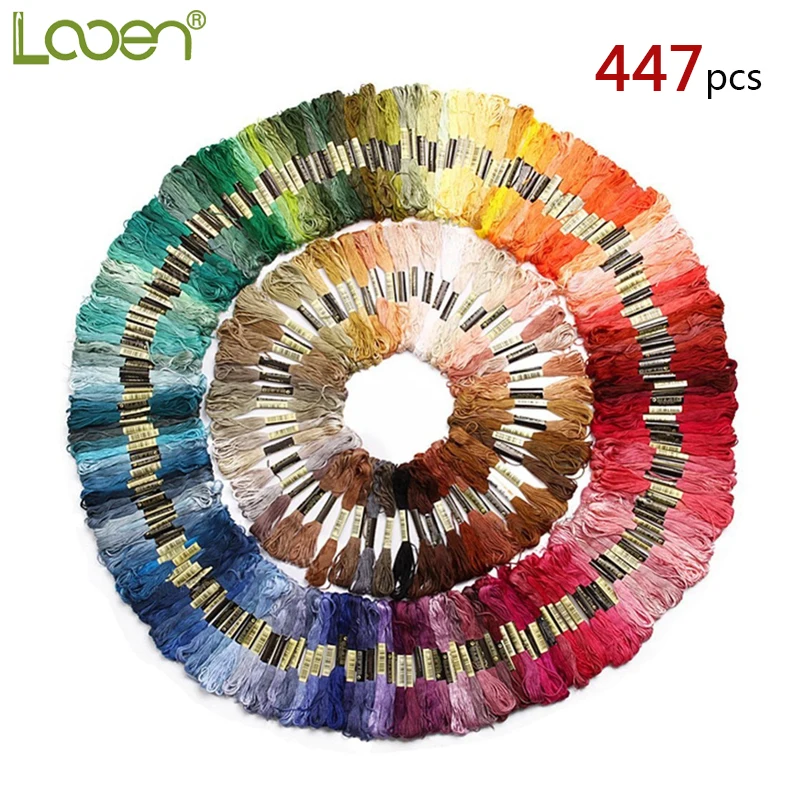 

447pcs DIY Cross Stitch Threads Hand Embroidery Floss Skeins Full Range Of Colors Friendship Bracelets Floss Crafts Floss