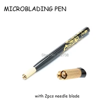 Tebori ручка ручная Татуировка ручка для перманентного макияжа бровей Татуировка с 2 шт 12pin лезвие иглы микроблейдинг pen-B5