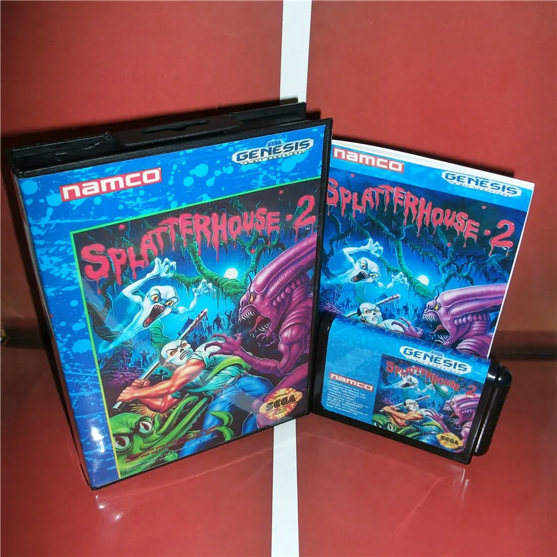 

Splatter House 2 US Cover with box and manual For Sega Megadrive Genesis Video Game Console 16 bit MD card