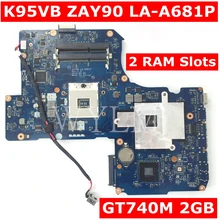 K95VB ZAY90 LA A681P GT740 2G 2 RAM Slots Mainboard REV 1 0 For ASUS R900V