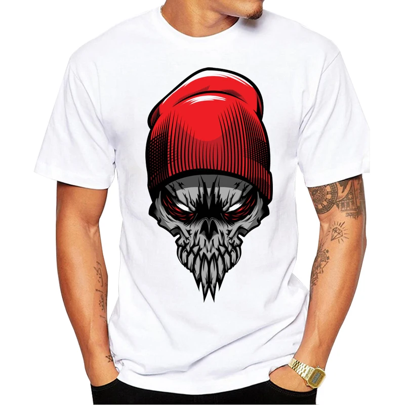 Fashion short sleeve Punk Skull Skeleton Printed men t-shirt cool men's tee shirts comfortable tops Casual t | Мужская одежда