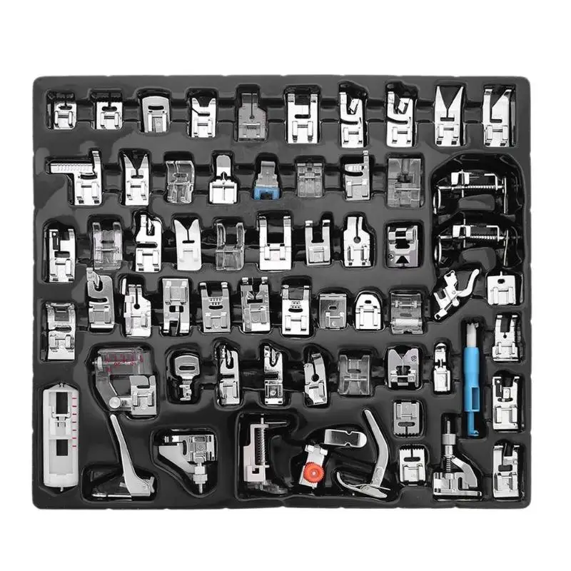 

62Pcs Mini Sewing Machine Presser Foot Feet For Brother Singer Janome Presser Feet Braiding Blind Stitch Darning Accessories