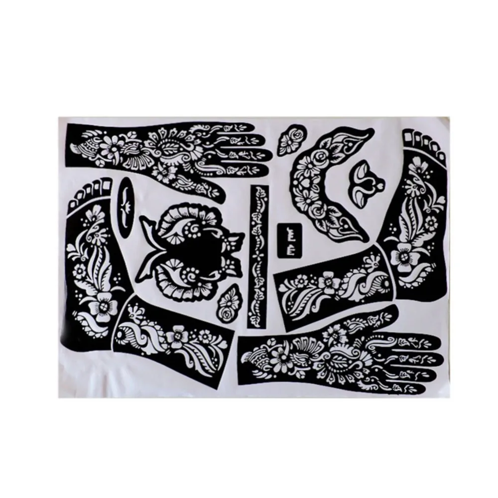 Случайный 1 шт. татуировки Шаблоны руки/ноги Henna Трафареты для аэрографии