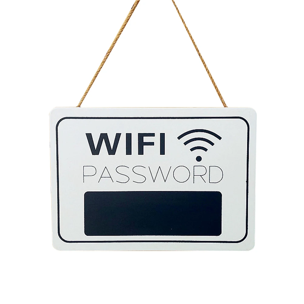 

Wooden WiFi Password Sign Hanging Plaque Reception Hanging Chalkboard Wifi Board Sign for Home Store Party Bar Decoration