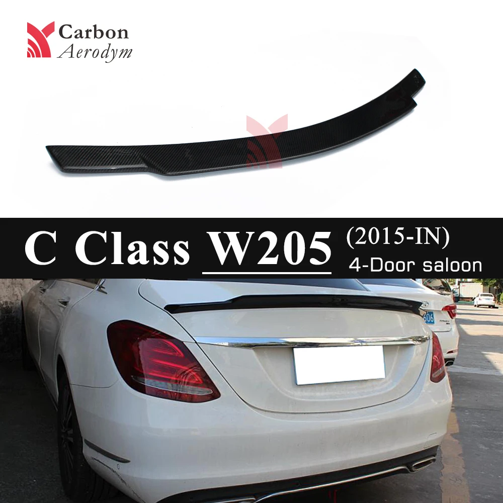 

For Mercedes W205 Spoiler 4-Door Sedan C74 Style C180 C200 C250 C260 Carbon Tail Wing Spoilers 2015+