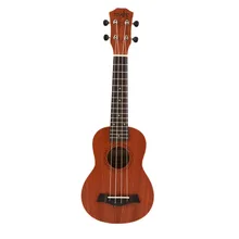 Ukelele Soprano de caoba de 21 pulgadas y 15 trastes, guitarra Uke Sapele de palisandro, 4 cuerdas, guitarra Hawaiana para principiantes o jugadores básicos