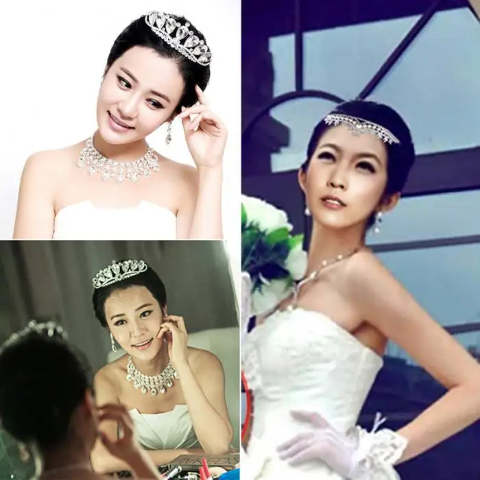 Gorgeous Tiaras And Crown Queen Diadem Shiny Crystal Rhinestone Crown Wedding Bride Princess Tiara Headband Women Hair jewelry