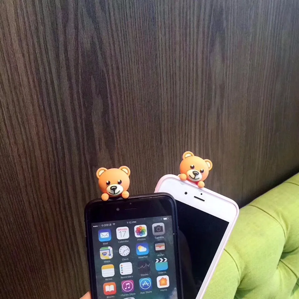 KL-Boutiques Funny 3D Toys Bear Case For iPhone 6 6S 7 Plus Fundas for 8 8Plus Cartoon Animal Cute Soft Silicon Phone Back Cover