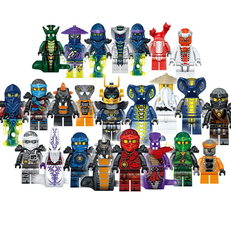 

24pc/lot Children's Legoing Building Blocks Toy Compatible Ninja Figures Bricks Phantom Ninja Battle Snake Birthday Gifts