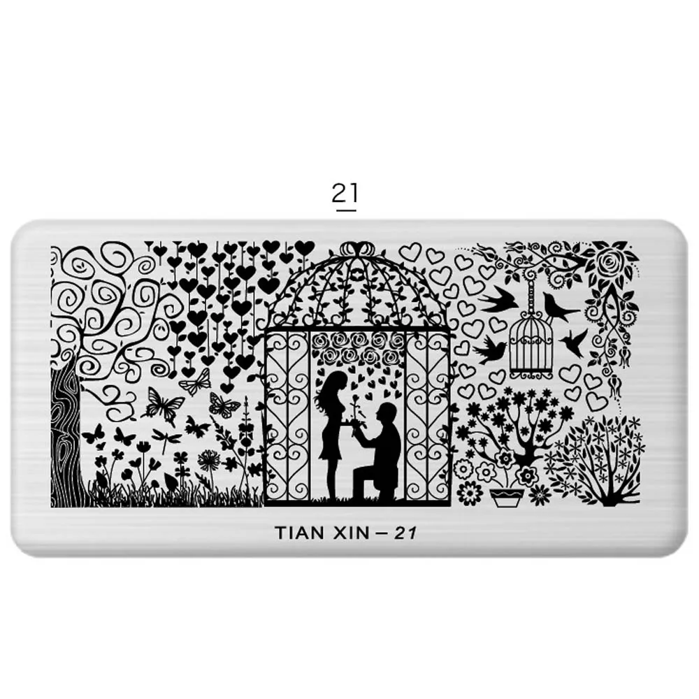 1 Pcs Nail Art Stamp 24 Styles Stamping Image Plate 6*12cm Stainless Steel Nail Template Manicure Stencil Tools