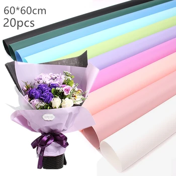 

20pcs/lot Flower Packaging Paper Matte surface Transparent Packaging Material Paper Bouquet Florist Supplies Gift Wrapping Paper