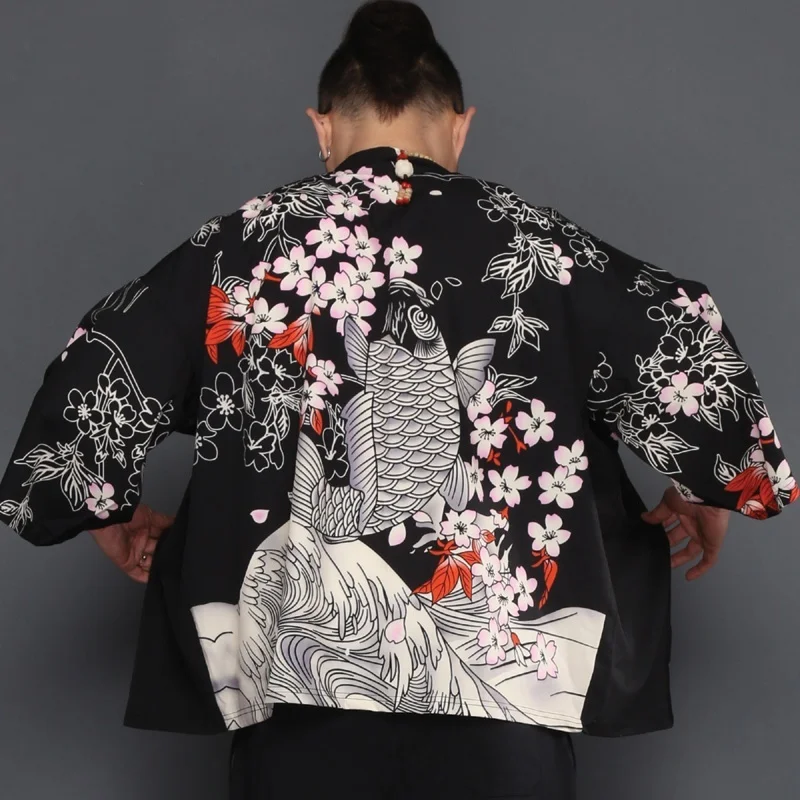 Yukata haori, мужское японское кимоно, кардиган, мужской костюм самурая, одежда, кимоно, куртка, мужское кимоно, рубашка yukata haori TA491