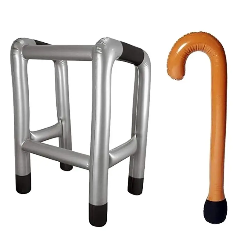 

Inflatable Walking Stick for Halloween Christmas Blow Up Crutch Santa Claus Walking Stick PVC Toy Decor Portable Festival Props