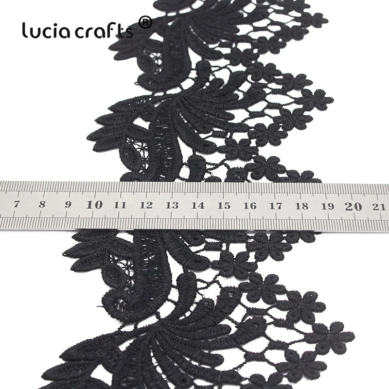 Lucia crafts 1 ярд 9,5 см черно-белая кружевная лента ручной работы кружевная отделка лоскутное материал пошив одежды «сделай сам» Аксессуары N0201