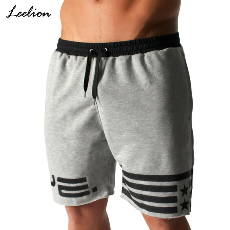Leelion новые летние короткие Для мужчин мышцы братья штаны Фитнес тренировки Для мужчин с коротким дышащая Повседневное перо края однотонные шорты