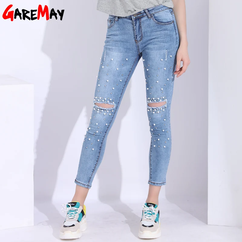 Garemay Ripped Skinny Jeans Para Las Mujeres Longitud Del Tobillo
