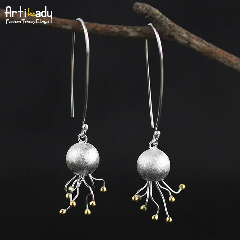

Artilady 925 sterling silver drop earrings elegant jellyfish design 925 silver earrings for women jewelry
