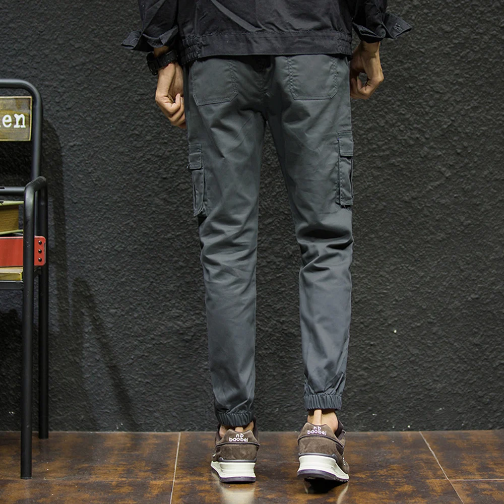 Шаровары с несколькими карманами в стиле хип-хоп, Мужские штаны, брюки, уличная одежда, спортивные штаны, мужские повседневные Модные карго Джоггеры для мужчин KZ19006