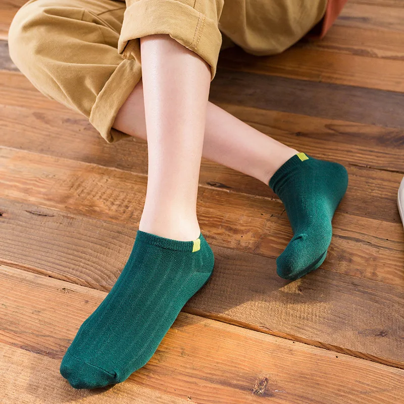 5 пар/уп. носки до лодыжки для Для женщин Белый Низкий вырез короткие носки женские носки-башмачки для девочек Носки ярких цветов тапочки носки