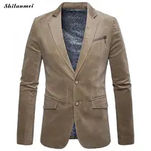 Новинка, мужской модный брендовый пиджак, мужской повседневный приталенный пиджак, мужской костюм для досуга, однотонный пиджак размера плюс