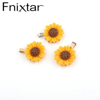 

Fnixtar Double Side Flowers Pendant Stainless Steel Hollow Flower SunFlower Charm For DIY Neckalce 18*23mm 20piece/lot