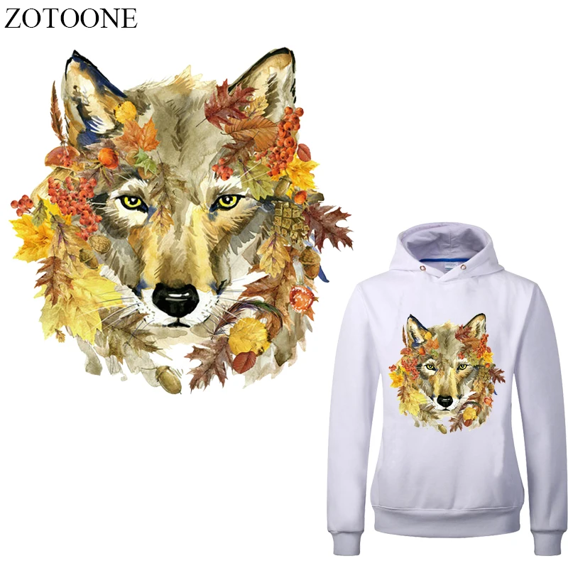 

ZOTOONE Iron on Patch Wolf Easy Print By Household Heat Transfer Vinyl T-Shirt Diy Decoration A-Level Washable Stickers Applique