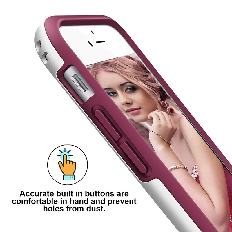 Funda resistente a prueba de golpes de impacto híbrida de alta resistencia para iPhone 8 7 6 6 S Plus funda dura PC + fundas de teléfono de silicona de goma suave Funda resistente a prueba de golpes de impacto híbrida de alta resistencia para iPhone 8 7 6 6 S Plus funda dura PC + fundas de teléfono de silicona de goma suave