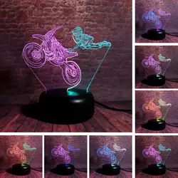 EXtreme Мотокросс модель Motercycle 3D ночник светодиодный смешанные Цвет Свет Макс Байк Race игрушки, модели мотоциклов