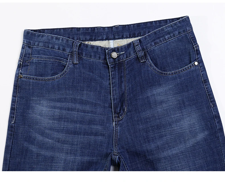 Famous Brand Jeans Men Regular Fit Stretch Direct Straight Dark Blue Business Causal Pants  Men's