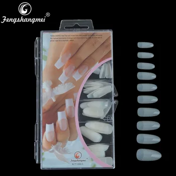 

Fengshangmei Half Covered Pointy False Nails Fake Finger Nail Tips Natural Packing of 100pcs