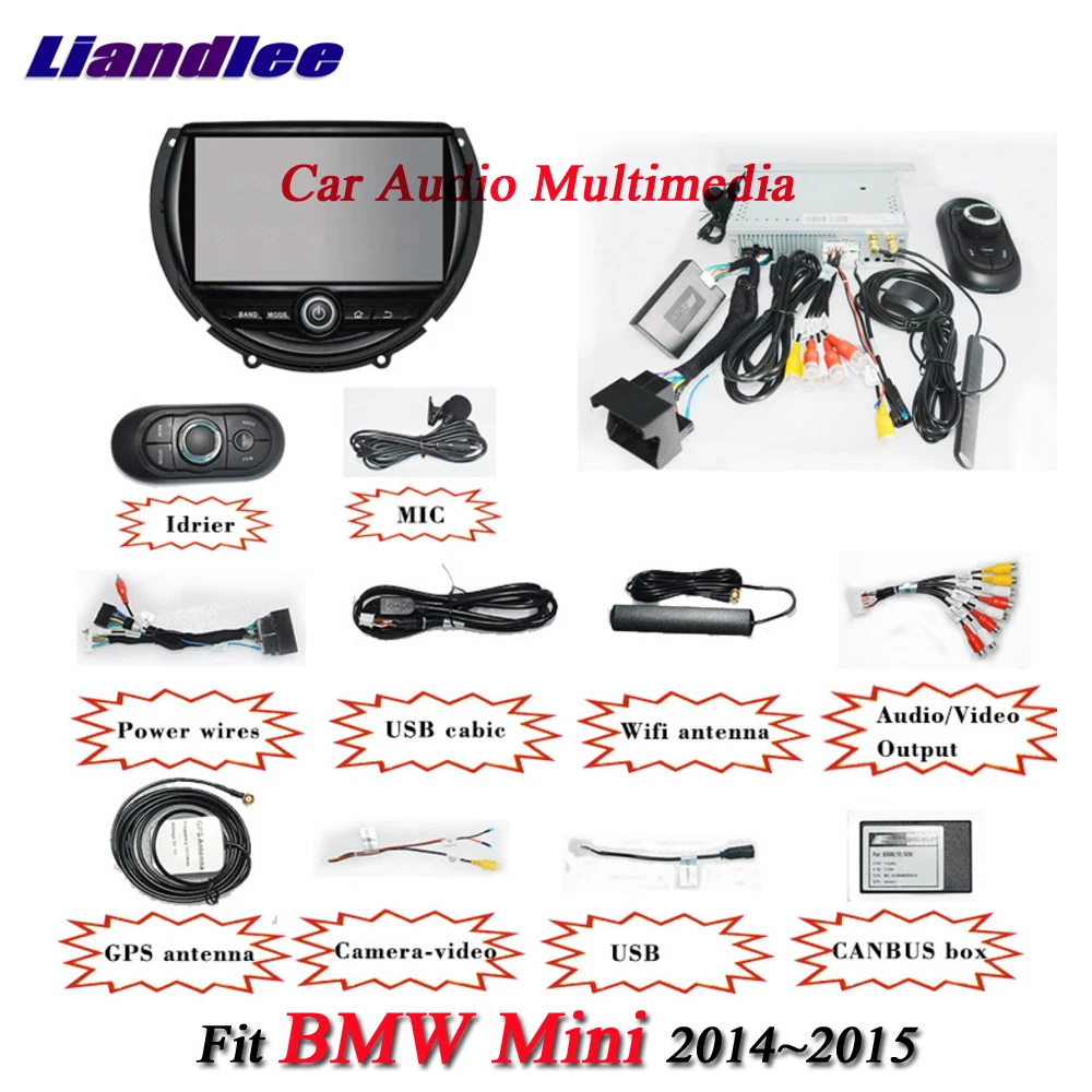 Excellent Liandlee Android System For BMW Mini Cooper 2014~2016 With AUX Stereo Radio TV BT DVD GPS Navi Navigation HD Screen Multimedia 2