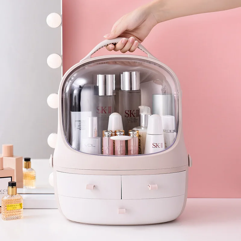 

SAFEBET Penguin Makeup Organizer Detachable Cosmetic Storage Box Transparent Desktop Organizer Waterproof Drawer Beauty Boxes