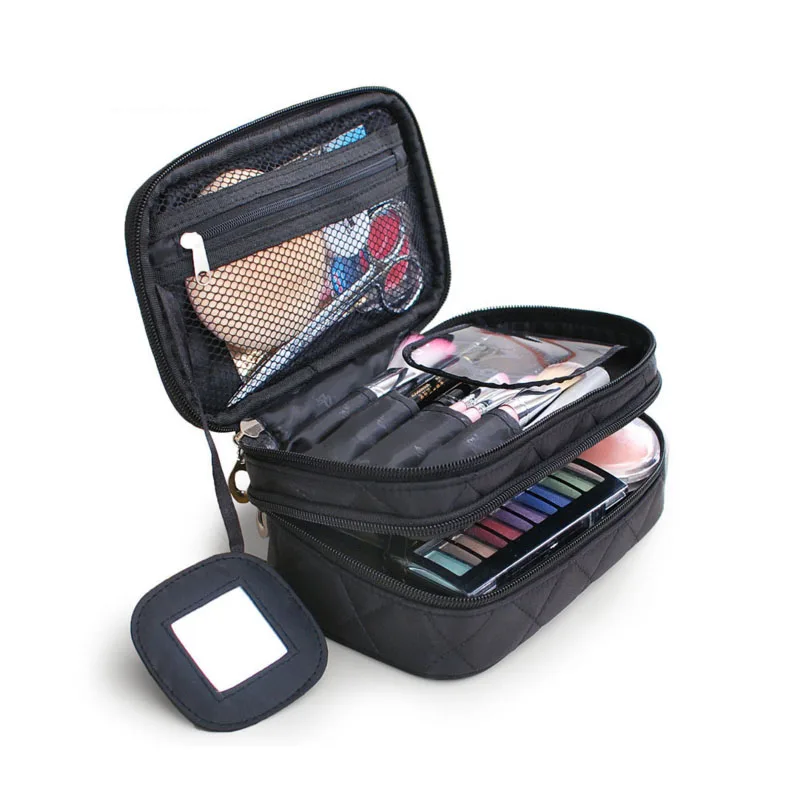 Makeup Storage Organizer bag/Creative Black Have a Mirror ...