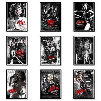 

Sin City Posters Classic Movie Wall Stickers White Kraft Paper Prints Home Decoration Home Art Brand