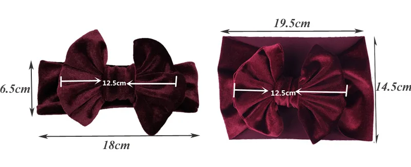 Бархатная повязка на голову для девочек с большим бантом, эластичные ободки для девочек, аксессуары для волос для малышей, реквизит для фотографий, Детская повязка на голову, 1 шт