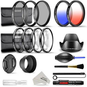 

Neewer 52mm Lens Filter Kit for DSLR Camera with 52mm Thread Size: Graduated Blue and Orange Filter Set, UV CPL ND4 Filter Set