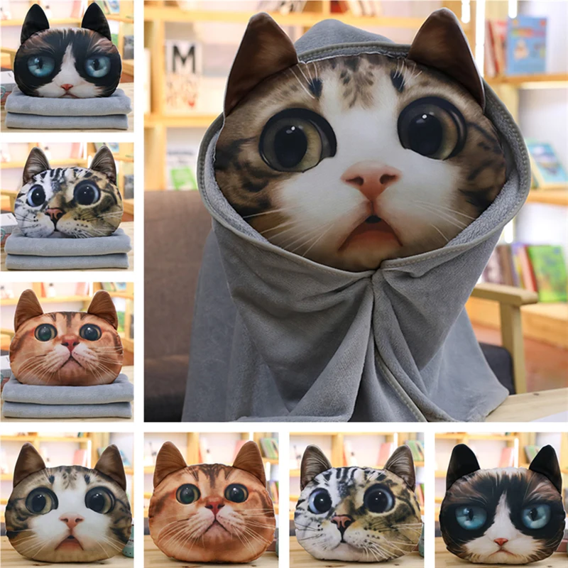 

candice guo! super cute plush toy emulational big eyes cat kitten meow soft stuffed cushion blanket birthday Christmas gift 1pc