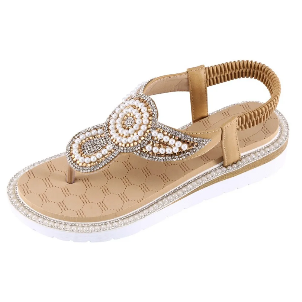 2019 Women's hollow sandals summer pinch flat plus size ladies shoes platform sandals non-slip gladiator sandals slippers 40J2 (5)