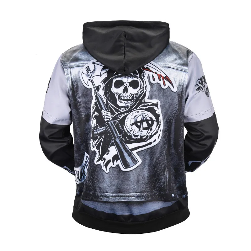 Kopen Lente Zomer Nieuwe Collectie TV Sons Of Anarchy Cosplay Kostuum Womens 3D Gedrukt Hoodie Jasje Sweatshirts Hoodie