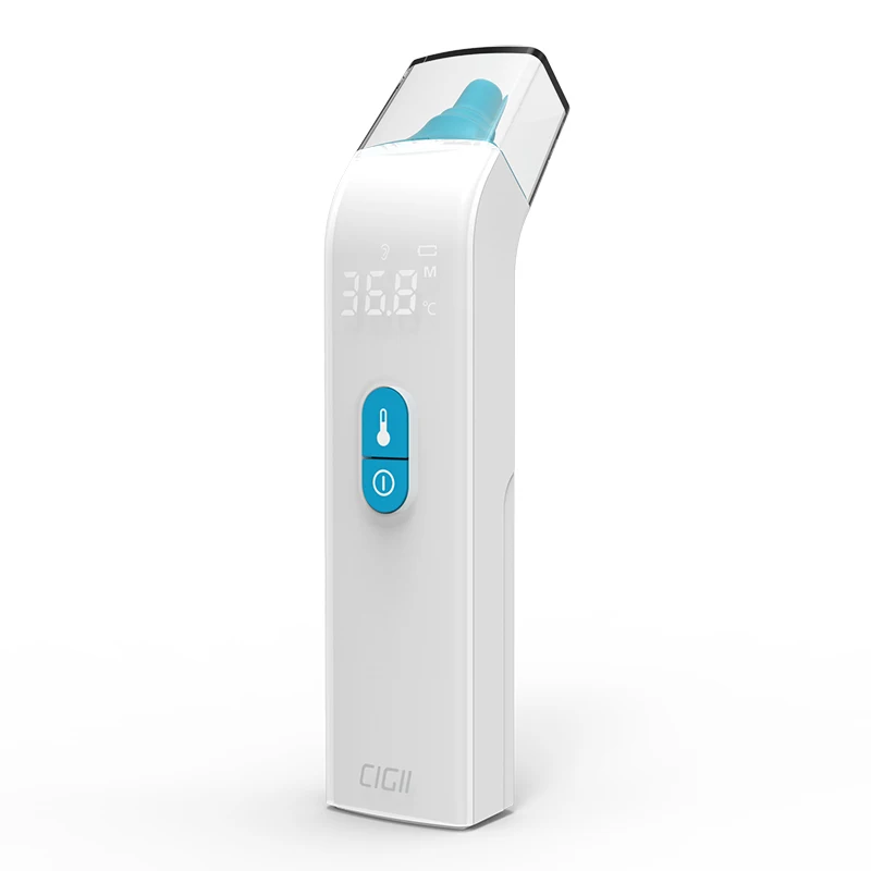 Kopen Cigii baby oorthermometer infrarood LED display Body temperatuur detector Voice broadcast Gezondheidszorg voorhoofd temperatuur test