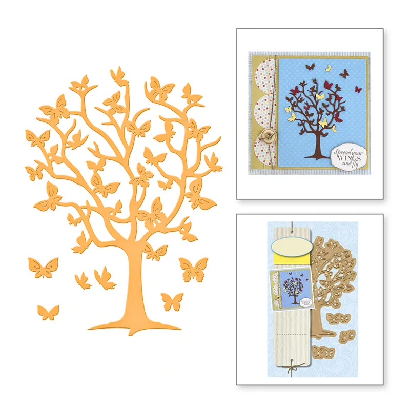 

Naifumodo 4 Pcs/lot Metal Cutting Dies Scrapbooking for Card Making DIY Embossing Cuts New Craft Tree Butterfly 2019 Spring New